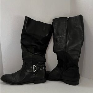 Alex Marie Black Leather Heeled Boots